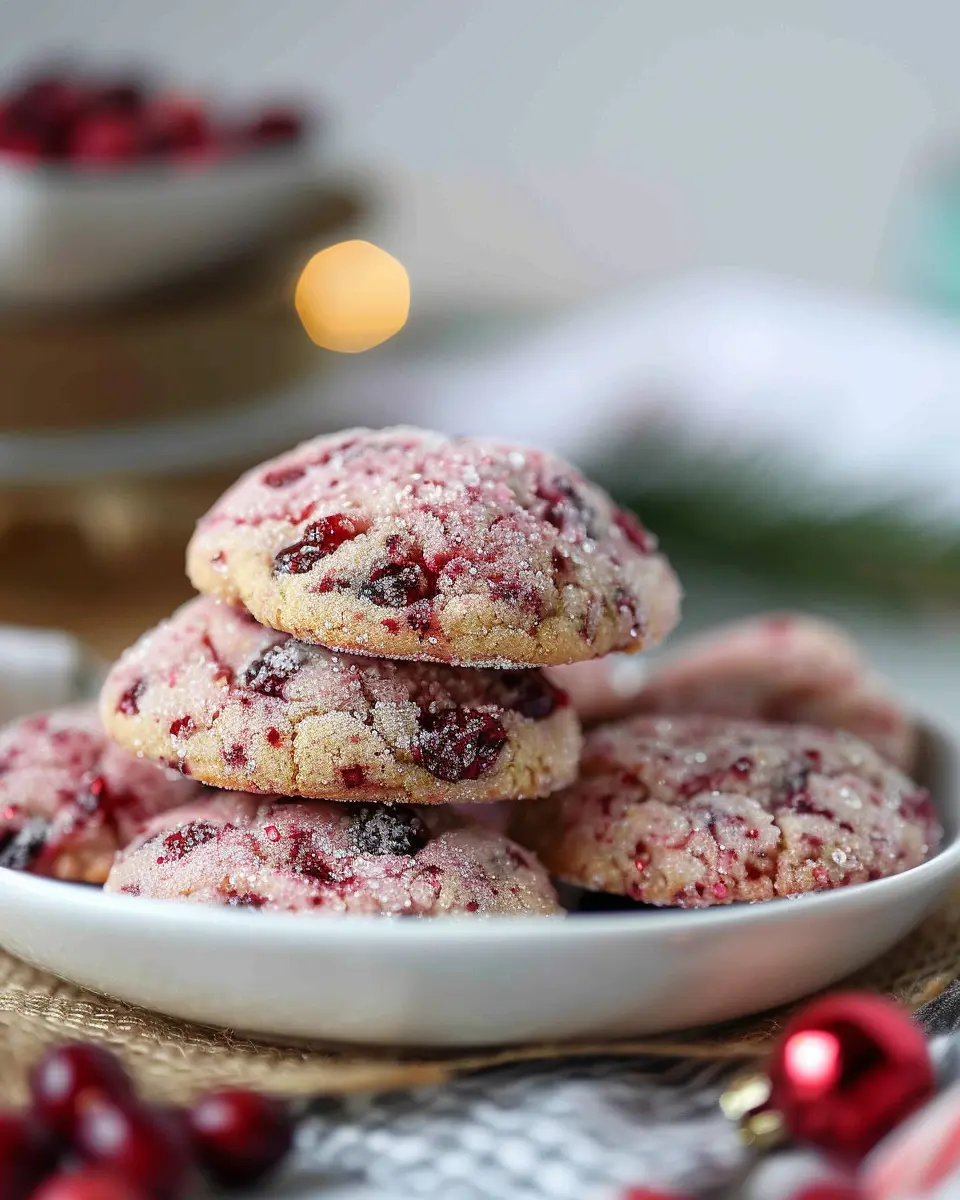 Sparkling Sugarplum Cranberry Cookies