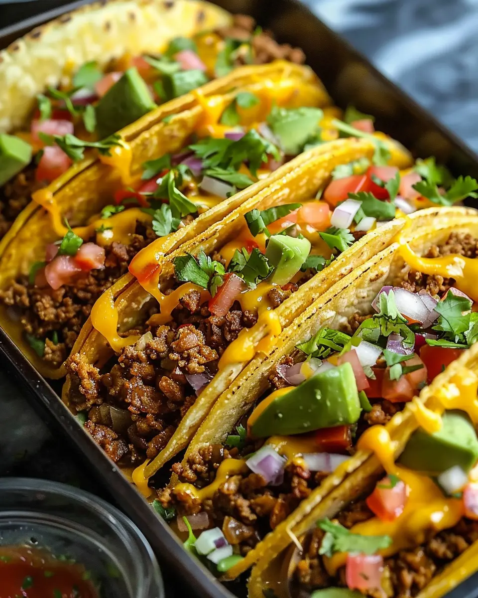 Oven-Baked Cheesy Tacos: Crispy &amp; Loaded Turkey Bacon Delight