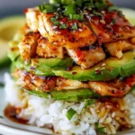 Honey Lime Chicken & Avocado Rice Stack