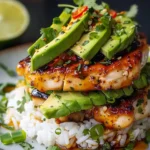 Honey Lime Chicken & Avocado Rice Stack