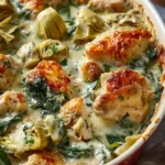 High-Protein Spinach and Artichoke Chicken Casserole