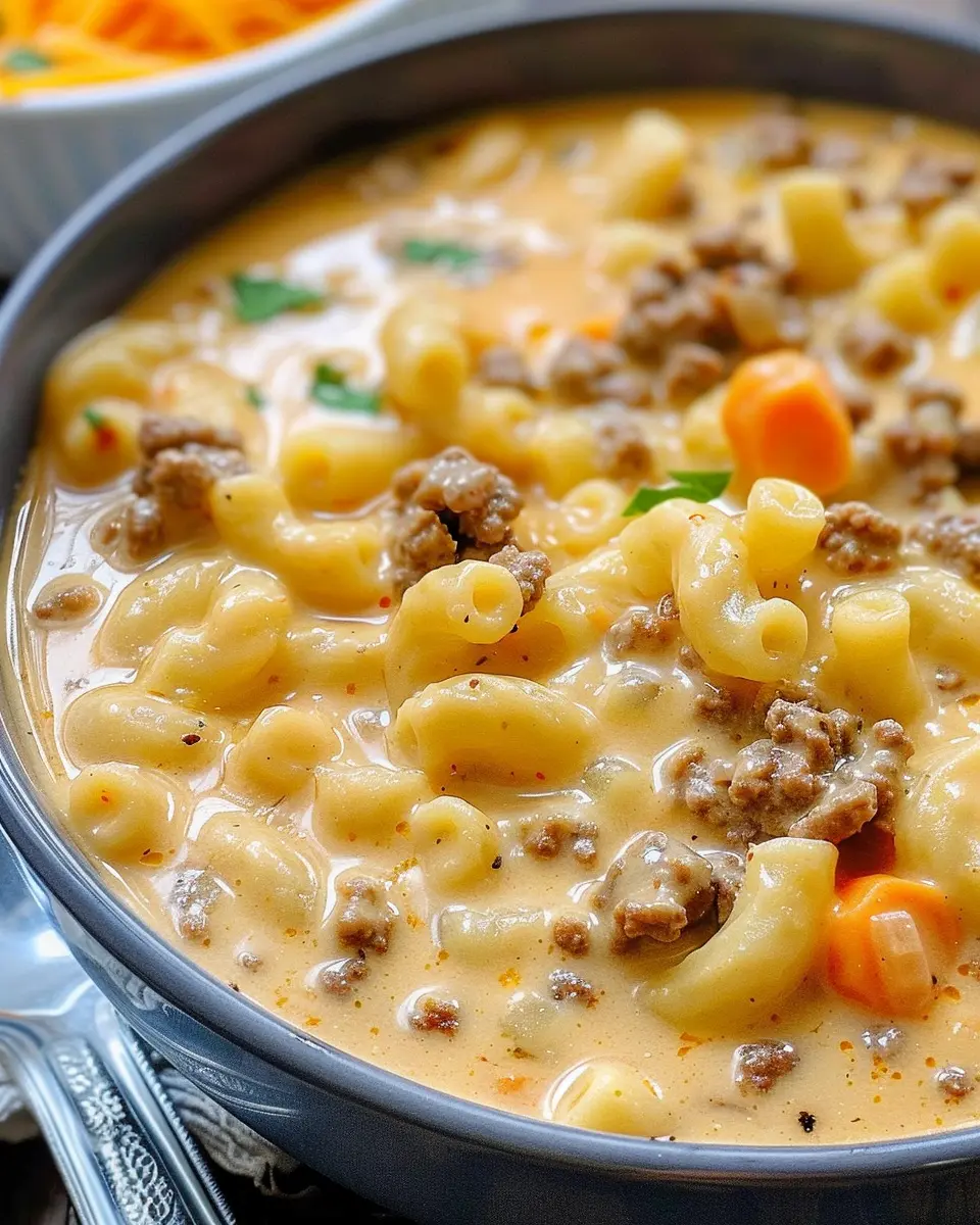 Cheeseburger Macaroni Soup: Creamy Comfort in Every Bowl